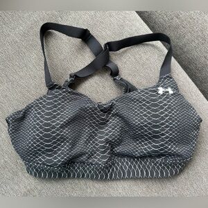 Under Armour Black Sports Bra with Gray Scale Pattern
